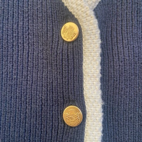 The A&F Mara Button-Up Sweater Vest Small Navy - Picture 5 of 7